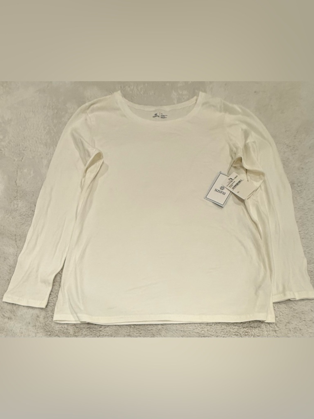 Susina White Long Sleeve Crewneck T-Shirt – NWT XL